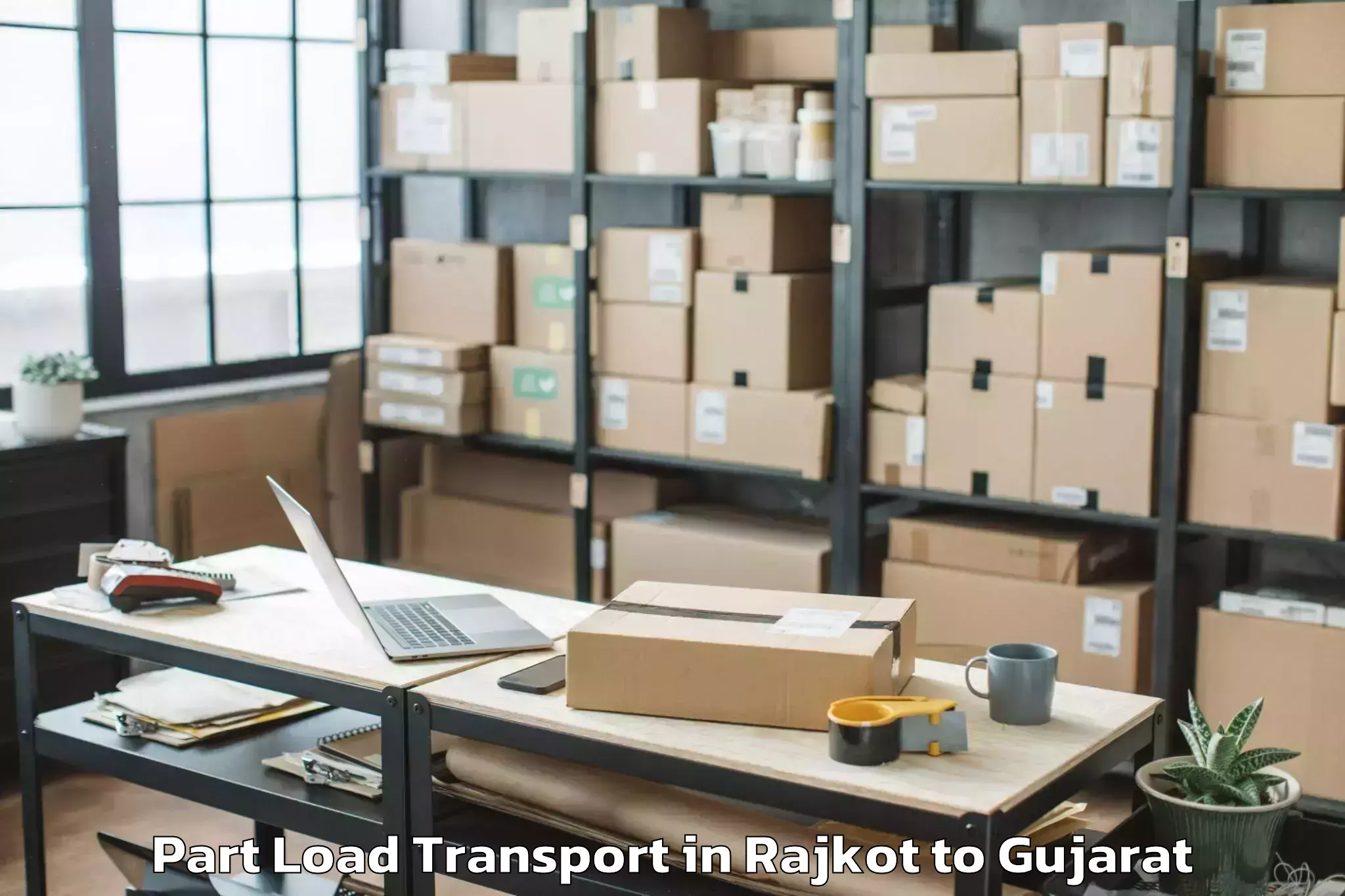 Reliable Rajkot to Kadi Sarva Vishwavidyalaya Gan Part Load Transport